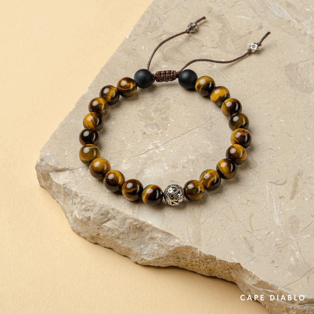 Pulsera tibetana hombre ojo de tigre