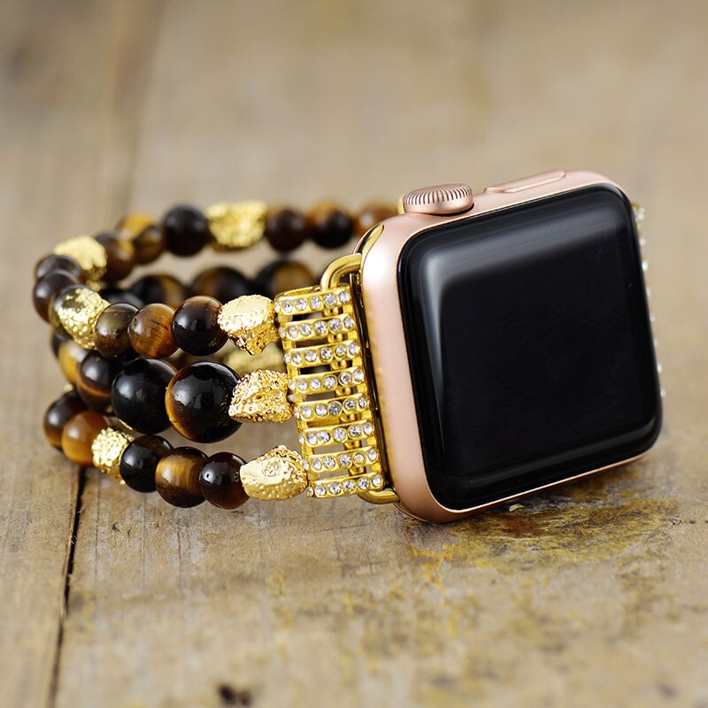 Tiger Eye Gleam Stretch Apple Watch Armband