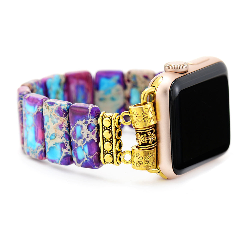 Majestueuze Tibetaanse Jasper Stretch Apple Watch-band