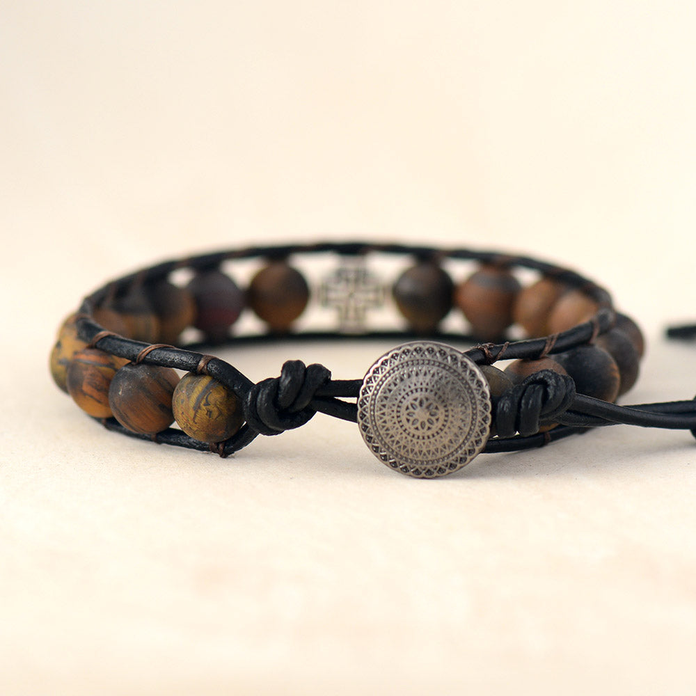 Cross Spirit Tiger Eye Bracelet