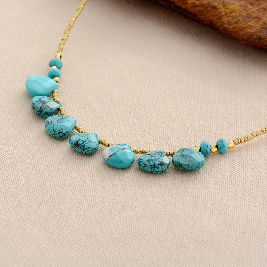 Collier ras de cou turquoise