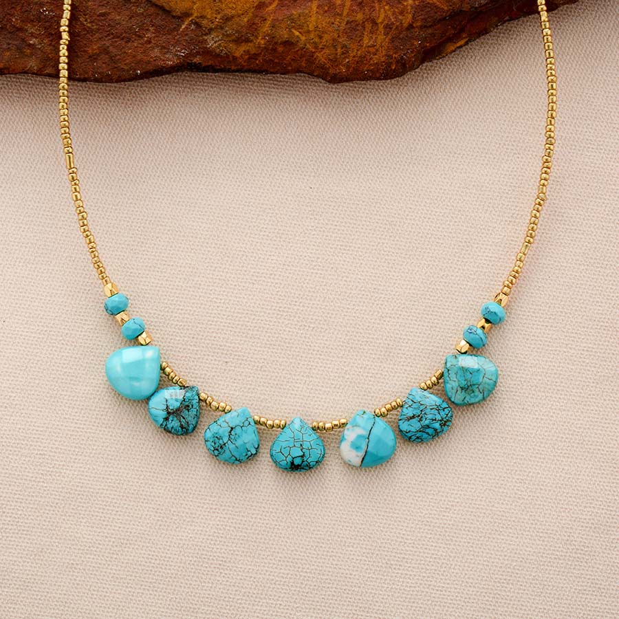 Collier ras de cou turquoise