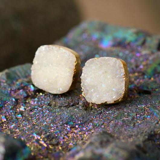 Magical earrings Druzy Snow