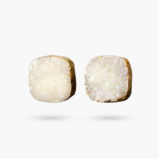 Magische oorbellen Druzy Snow