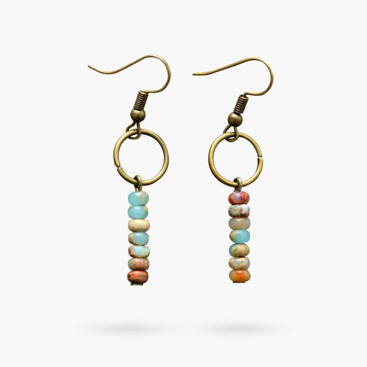 Jasper natural stone earrings