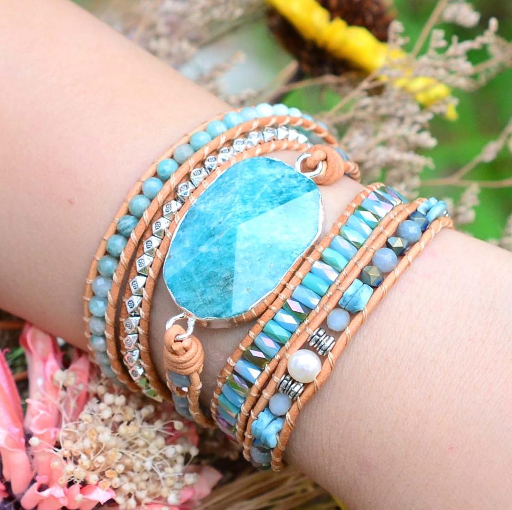 Amazonit Himmel auf Erden Wickelarmband, Edelstein Wickelarmband, Naturstein Armband, Schmuck mit Amazonit, Inspirierendes Wickelarmband, Himmel auf Erden Design, Handgemachtes Schmuckstück, Spiritualität Armband, Amazonit Heilstein, Energiearmband, Verstellbares Wickelarmband, Natürliche Edelsteinarmband, Wellness Schmuck, Amazonit Schutzarmband, Einzigartiges Geschenk.