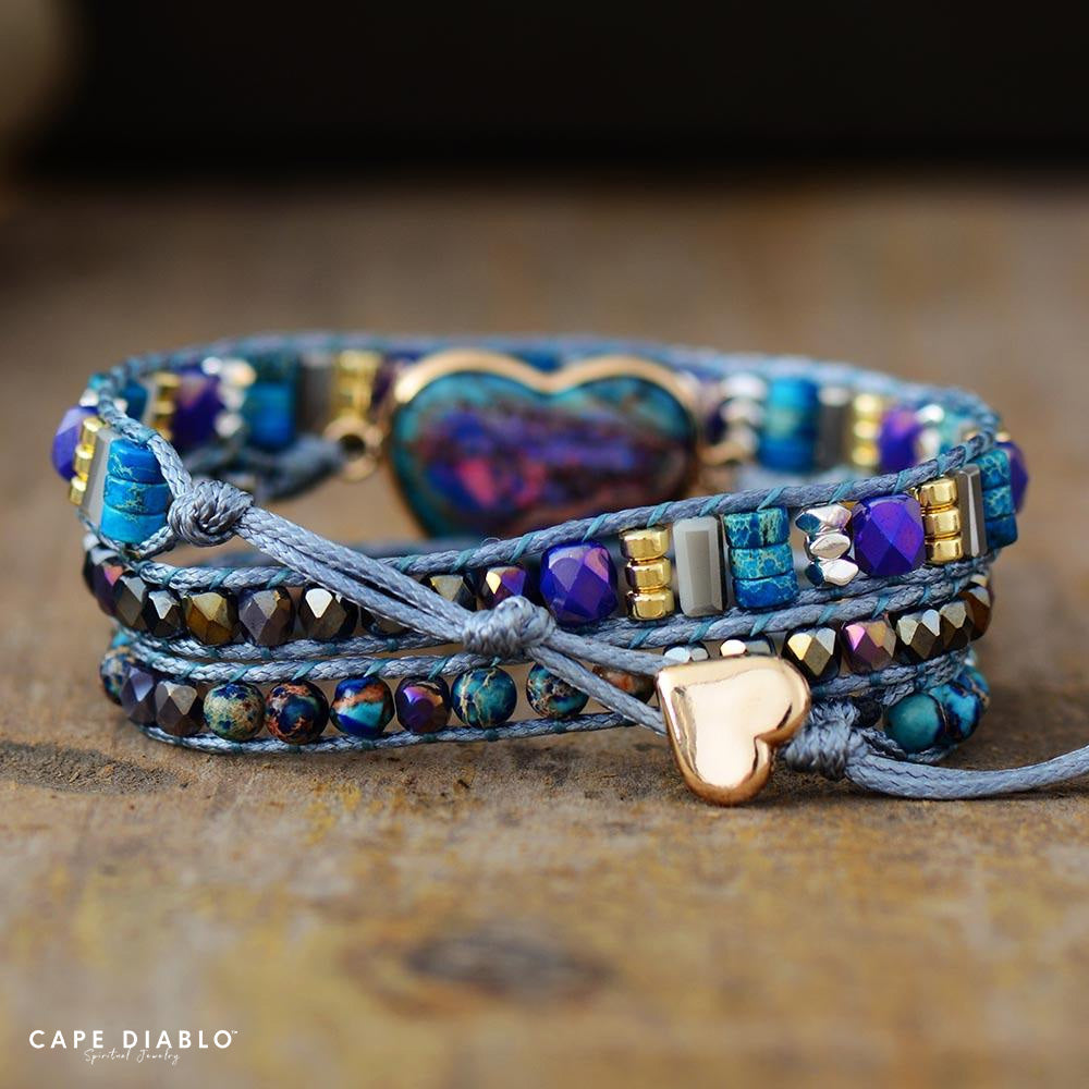 Wrap bracelet Love Protection Blue