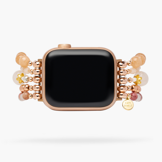 Correa elástica para Apple Watch con rosa burdeos