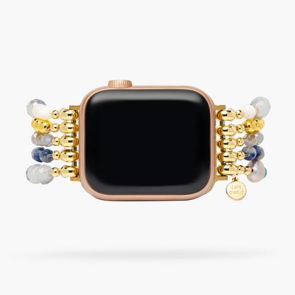 Kasjmier turquoise stretch Apple Watch-bandje