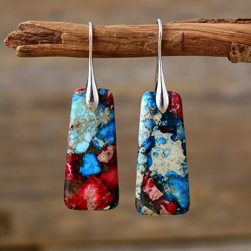 Scarlet Tides Jasper Earrings