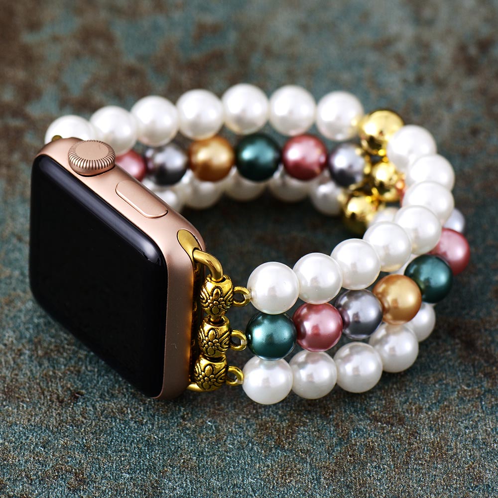 Bracelet de montre extensible Pearl Garden pour Apple Watch