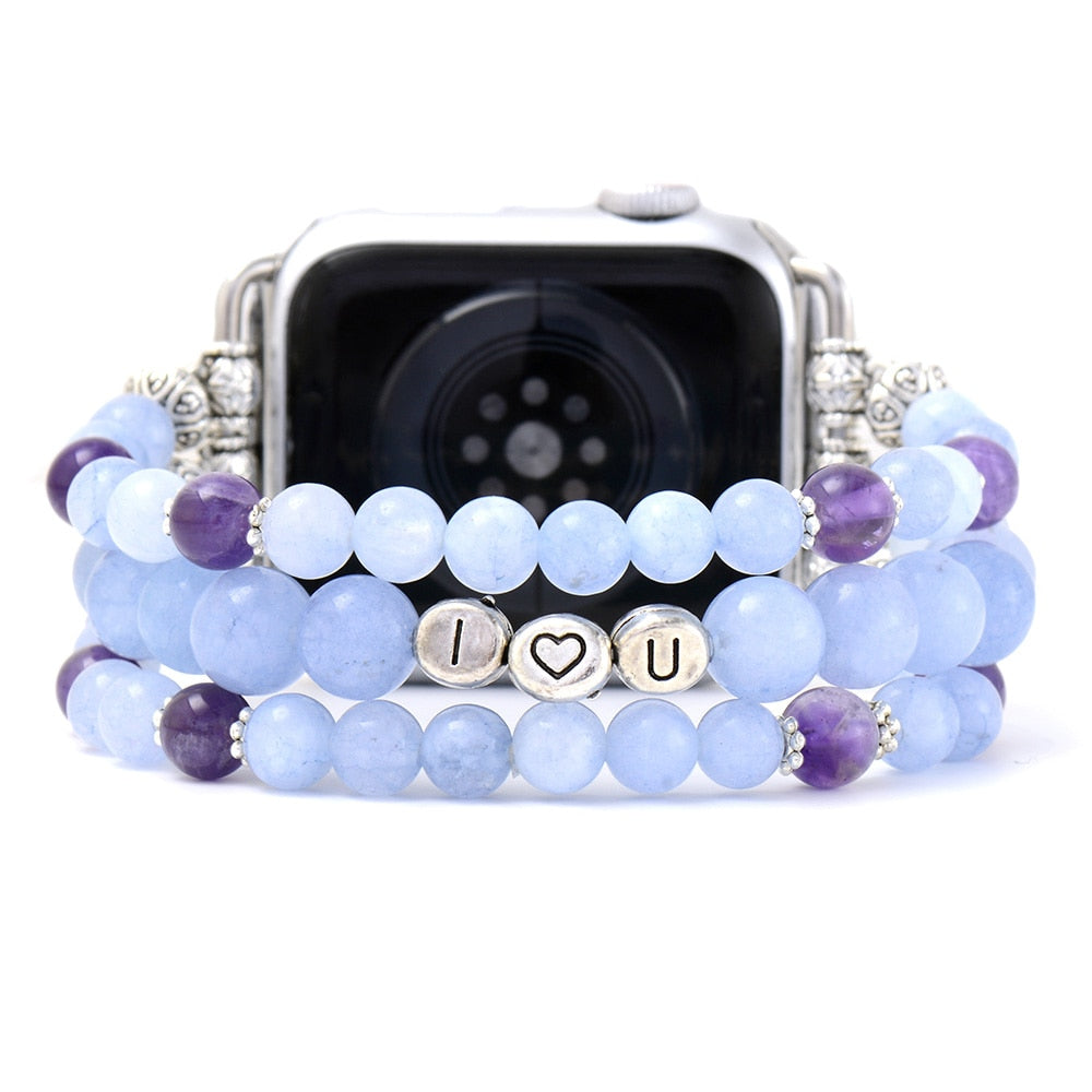 Aquamarine Love Stretch Apple Watch Bracelet