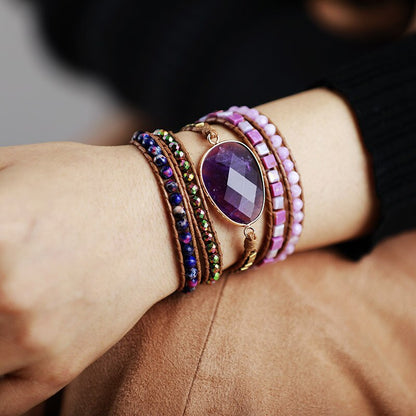 Charming amethyst wrap bracelet