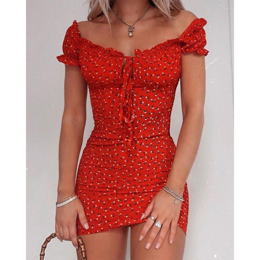 MTS™ Pretty off-the-shoulder floral print dress