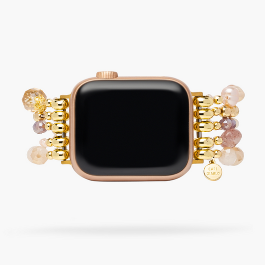 Pulsera elástica para Apple Watch con roseta de nácar