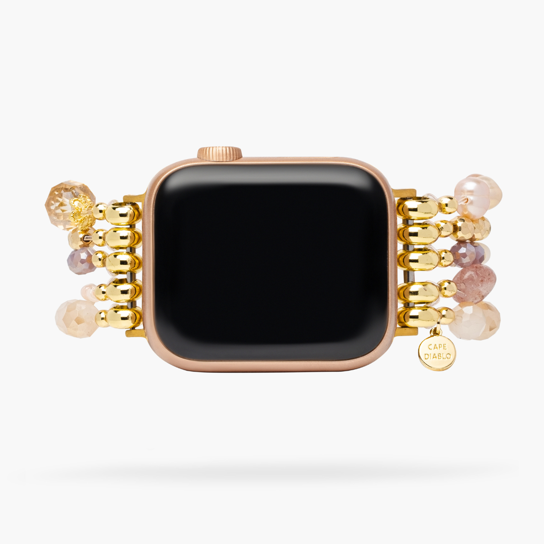 Bracelet Apple Watch extensible avec rosette en nacre