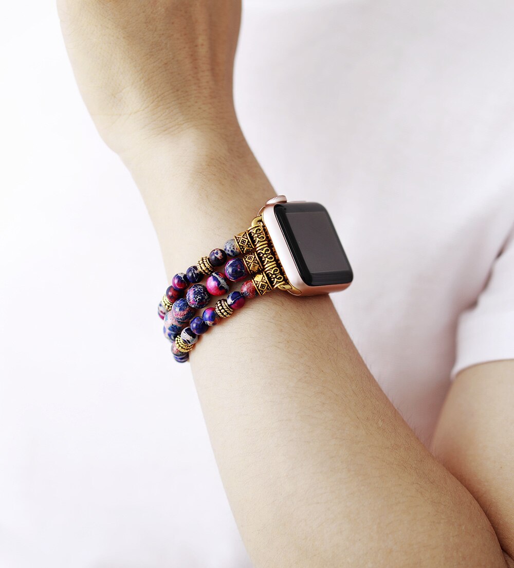 Purple Jasper Stretch Apple Watch Strap