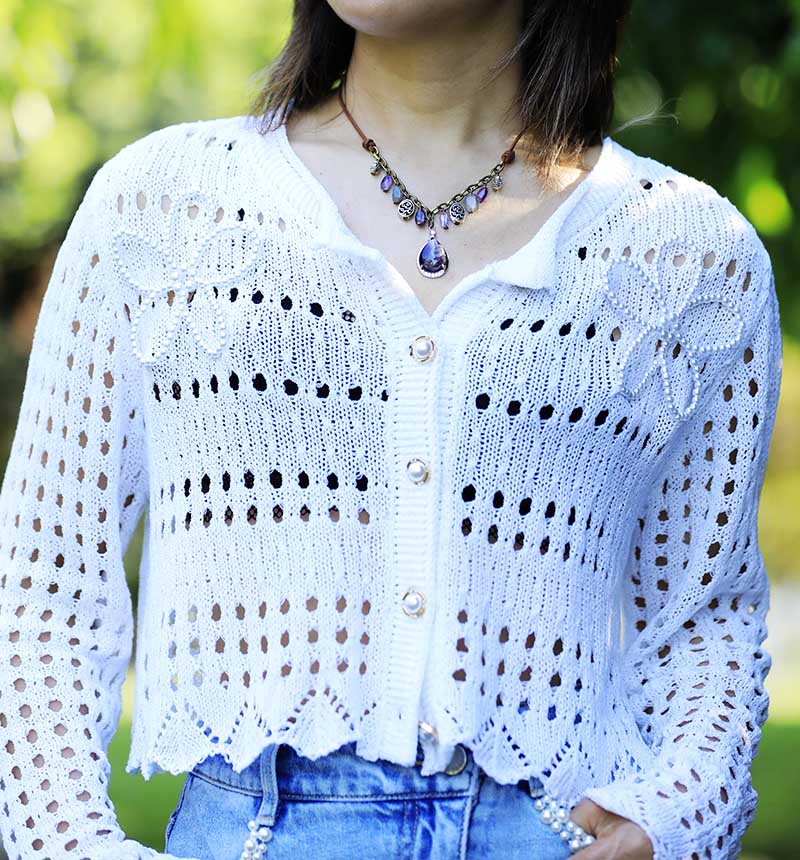 Collier charm en argent avec améthyste antique