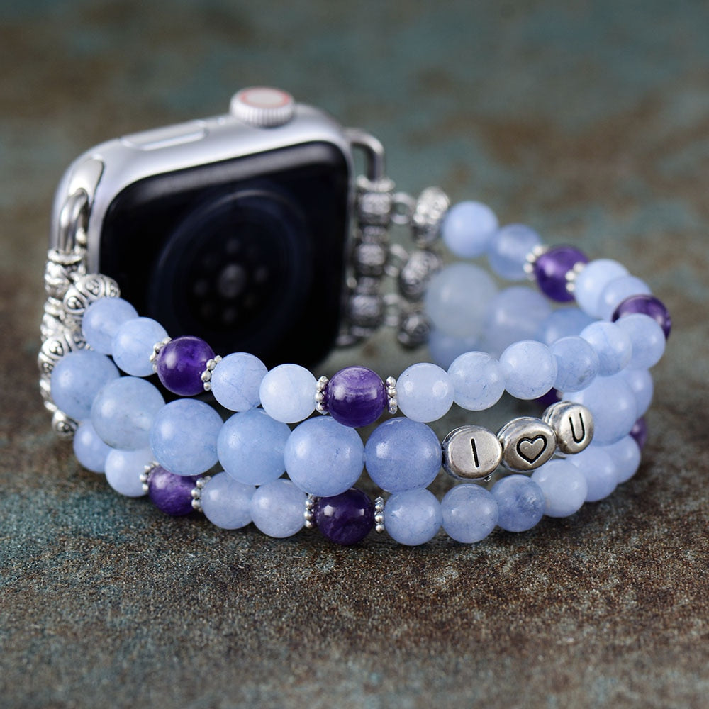 Aquamarine Love Stretch Apple Watch Bracelet