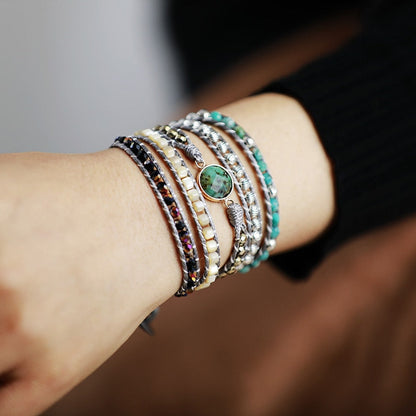 Deep sea jade wrap armbånd