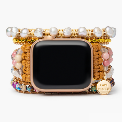 Pulsera Apple Watch Curación De Turmalina Rosa