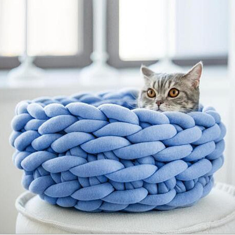 MTS™ Gezellige wollen mand 40 cm wit | Gezellig wollen huisdierbed - ronde vorm - machinewasbaar - ideaal voor katten en kleine honden