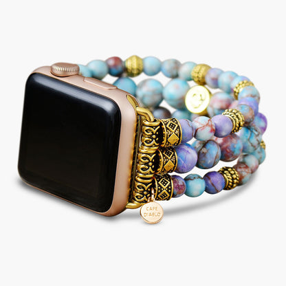 Bracelet Apple Watch extensible en jaspe paisible